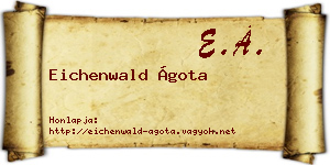 Eichenwald Ágota névjegykártya