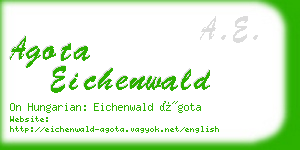 agota eichenwald business card
